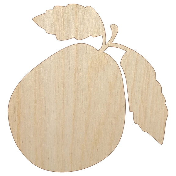 Guava Fruit Solid Wood Shape Unfinished Piece Cutout Craft DIY Projects - 4.70 Inch Size - 1/8 Inch Thick