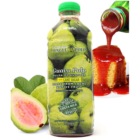 Guava Pulp Puree Mix | Pasteurized Fruit | Made in Costa Rica | Perfect for Smoothies, & Desserts (33.81 oz)