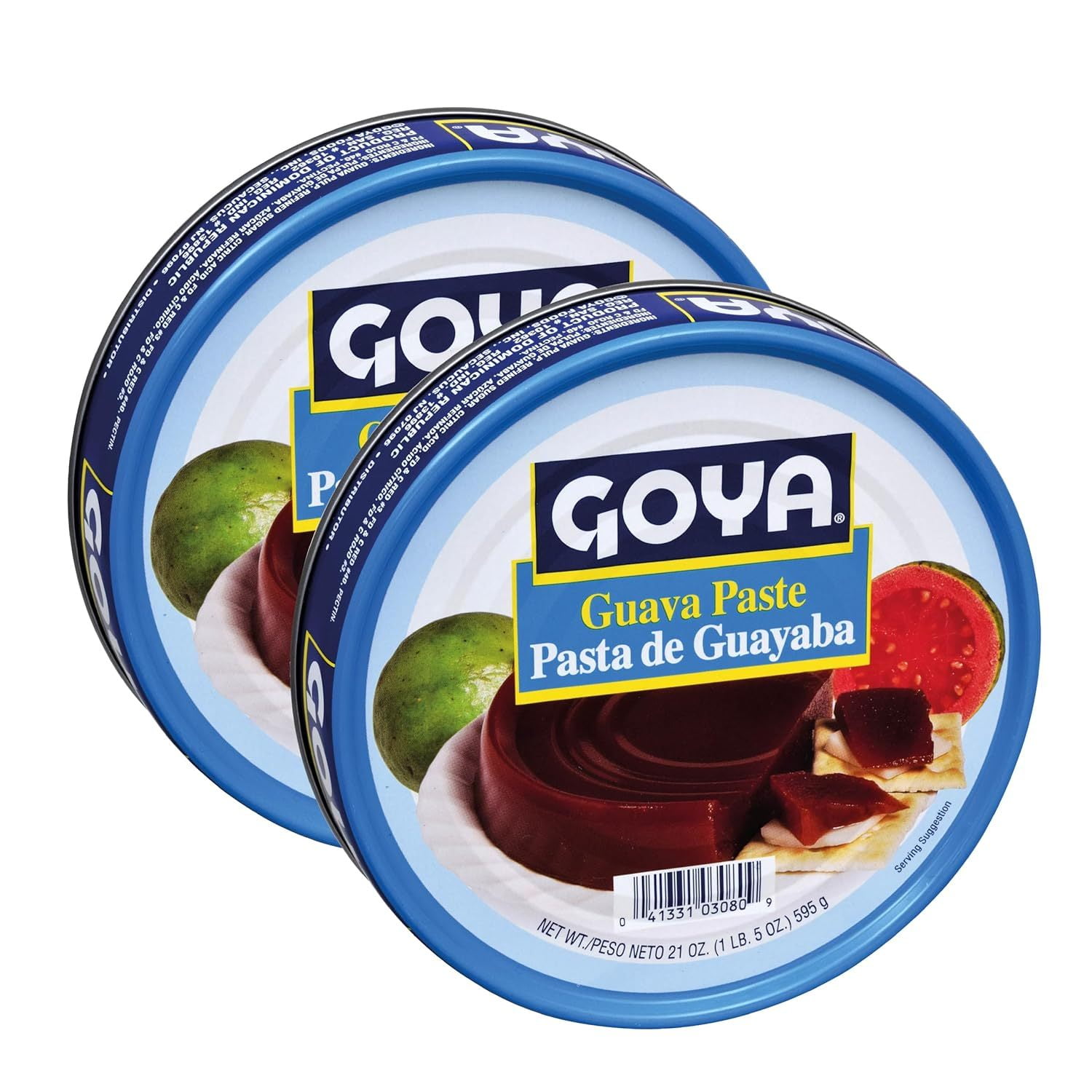 Guava Puree Paste by Goya, Guava Jelly for Breakfast Pastries, Guava Concentrate Jam Made With Guava Pulp, Pasta de Guava, Latin Cooking and Baking Kitchen Staple, 21 oz Cans, Pack of 2