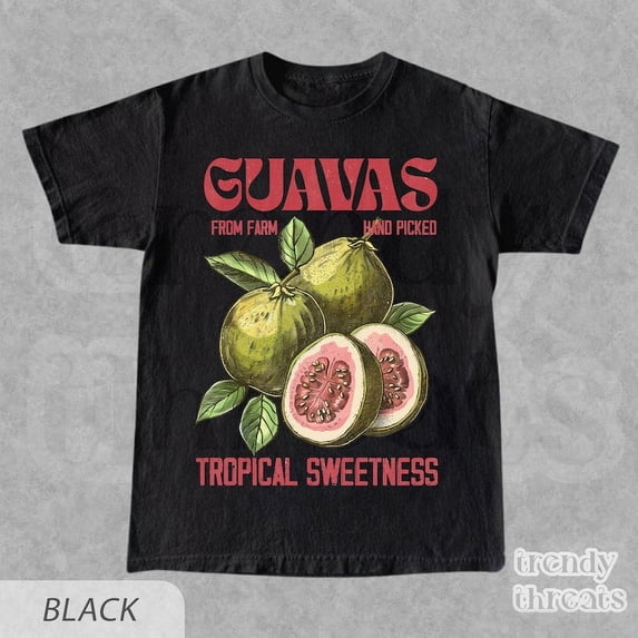 Guavas Retro Commercial Graphic Shirt, Vintages Guavas Label T-Shirt, Exotic Fruit Lover Tee, Cute Unisex Adult Graphic T Shirt, Cool Gift