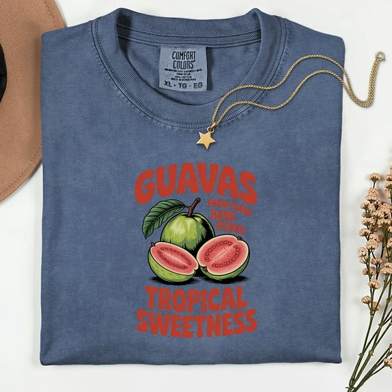 Guavas Retro Commercial Graphic Shirt, Vintages Guavas Label T-Shirt, Exotic Fruit Lover Tee, Cute Unisex Adult Graphic T Shirt, Cool Gift