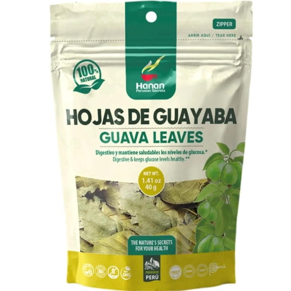 Guayaba Loose Leaf Herbal Tea 1.4oz (Guava Leaves 40g) All-Natural, Dried Leaves from Psidium Guajava Plant from Peru aka Goyave, Goiaba, Guaven