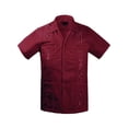 thumbnail image 1 of Guayabera Boys & Kids Cuban Beach Wedding Casual Short Sleeve Button Up Shirt, Burgundy, 16, 1 of 8