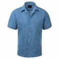 thumbnail image 1 of Guayabera Boys & Kids Cuban Beach Wedding Casual Short Sleeve Button Up Shirt, Denim Blue, 20, 1 of 6