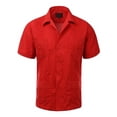 thumbnail image 1 of Guayabera Men's Cuban Beach Wedding Short Sleeve Button-Up Casual Dress Shirt, 1 of 1