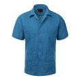 thumbnail image 1 of Guayabera Men's Cuban Beach Wedding Short Sleeve Button-Up Casual Dress Shirt, 1 of 1