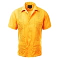 thumbnail image 1 of Guayabera Men's Cuban Beach Wedding Short Sleeve Button-up Casual Dress Shirt, 1 of 3