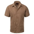 thumbnail image 1 of Guayabera Men's Cuban Beach Wedding Short Sleeve Button-up Casual Dress Shirt, 1 of 2