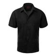 thumbnail image 1 of Guayabera Men's Cuban Beach Wedding Short Sleeve Casual Dress Shirt Black 4XL, 1 of 2