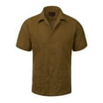 thumbnail image 1 of Guayabera Men's Cuban Beach Wedding Short Sleeve Casual Dress Shirt Moca L, 1 of 19