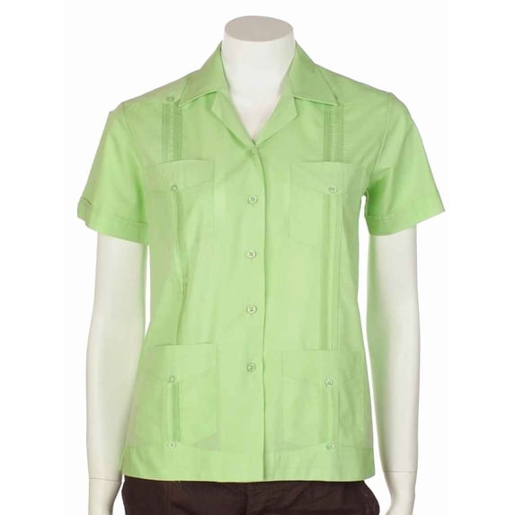 Guayabera shirt for women basic style polycotton SIZE:XL COLOR:SG