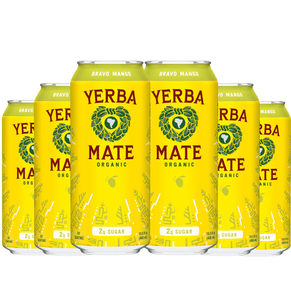 Guayakí Yerba Mate Bravo Mango, 15.5oz Cans, 6-Pack