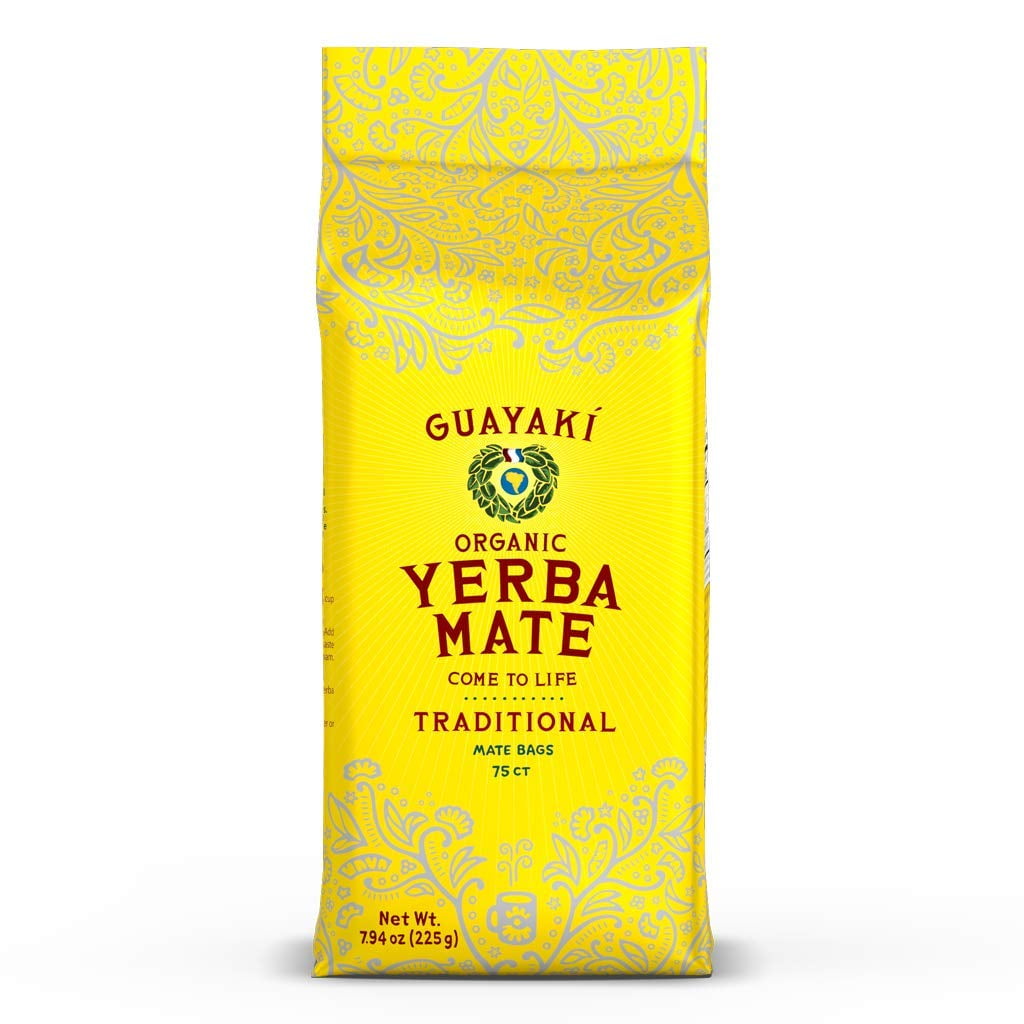 Guayakí Yerba Mate, Organic Traditional Unsweetened Single Serve Tea Bags, 75 Tea Bags, 40mg Natural Caffeine, Smooth Energy & Focus
