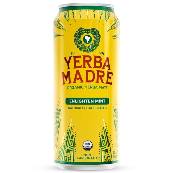 Yerba Madre Organic Yerba Mate Enlighten Mint, 15.5 fl oz Can