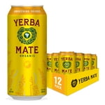 Yerba Madre Organic Yerba Mate, Awakening Orange, 150mg Natural Caffeine, Energy Drink Alternative, No Jitters or Crash, 15.5 Oz Cans (Pack of 12)