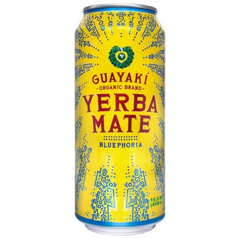 Guayaki Yerba Mate Organic Bluephoria 15.5 Oz Cans - Pack of 12 