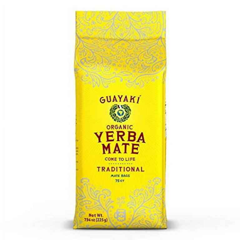 Guayaki Yerba Mate, Organic Traditional Single Serve, 7.9 Ounces (75 Tea  Bags), 40mg Caffeine per Serving, Alternative to Tea, Coffee and Energy