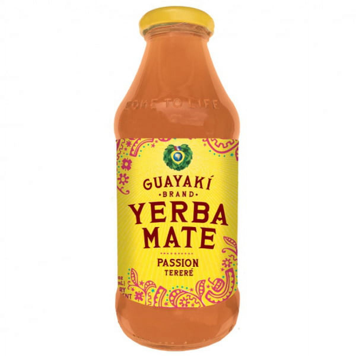 Guayaki Yerba Mate Passion Terere 16.9 oz Glass Bottles Pack of 12