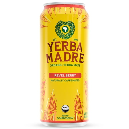 Yerba Madre Organic Yerba Mate Revel Berry, 15.5 fl oz Can