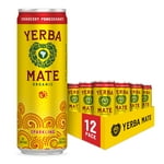 Yerba Madre Organic Sparkling Yerba Mate, Cranberry Pomegranate, 80mg Natural Plant Based Caffeine, Smooth Energy & Focus, Carbonated, 12 Oz (Pack of 12) (Packaging May Vary)