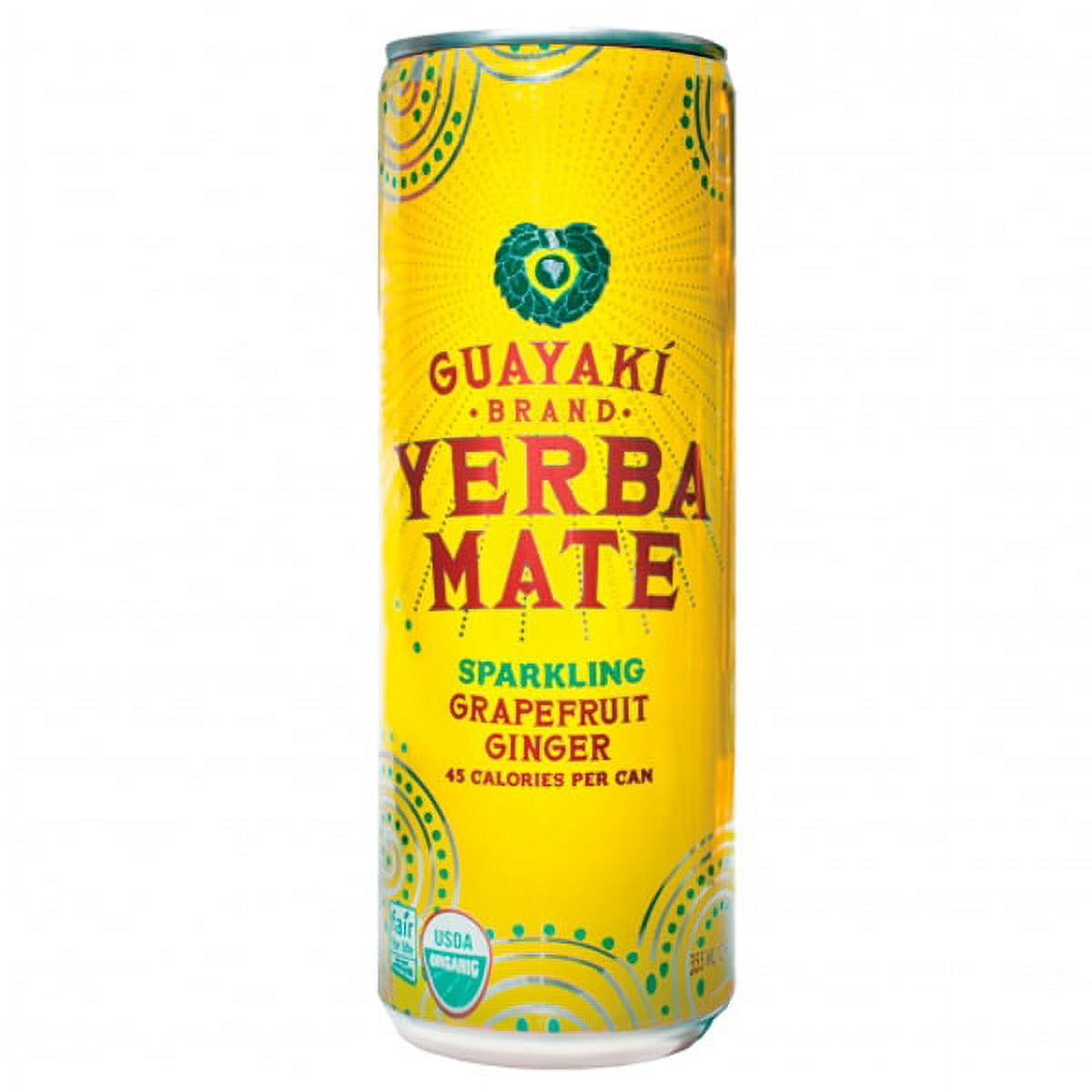 Guayaki Yerba Mate Sparkling Grapefruit Ginger 12 Oz Cans Pack of 12