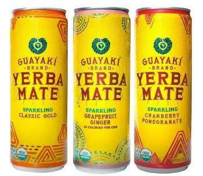 Guayaki Yerba Mate Sparkling Variety Pack Classic Gold, Cranberry