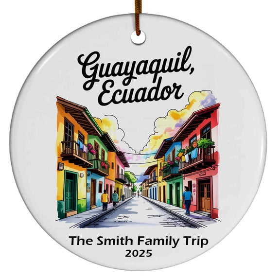 Guayaquil Ecuador Christmas Ornament, Collection of City Travel Souvenirs for Family and Friends, Christmas Tree Ornament City Travel, Trips of The Year, Christmas Ornament 2025