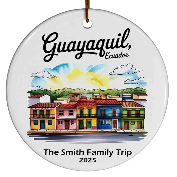 Guayaquil Ecuador Christmas Ornament, Collection of City Travel Souvenirs for Family and Friends, Christmas Tree Ornament City Travel, Trips of The Year, Christmas Ornament 2025
