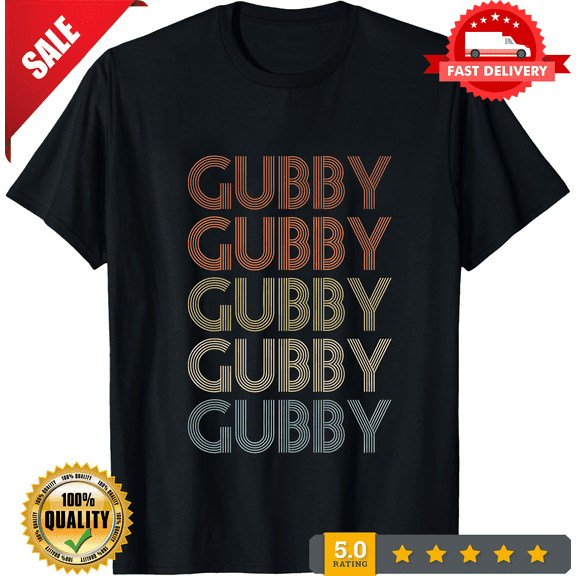 Gubby REPEATED RETRO STYLE T-SHIRT mens & womens novelty cool name gift, LIMITED EDITION-TH73552