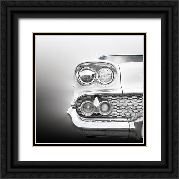 Gube, Beate 12x12 Black Ornate Wood Framed with Double Matting Museum Art Print Titled - Us Classic Car 1958 Bel Air