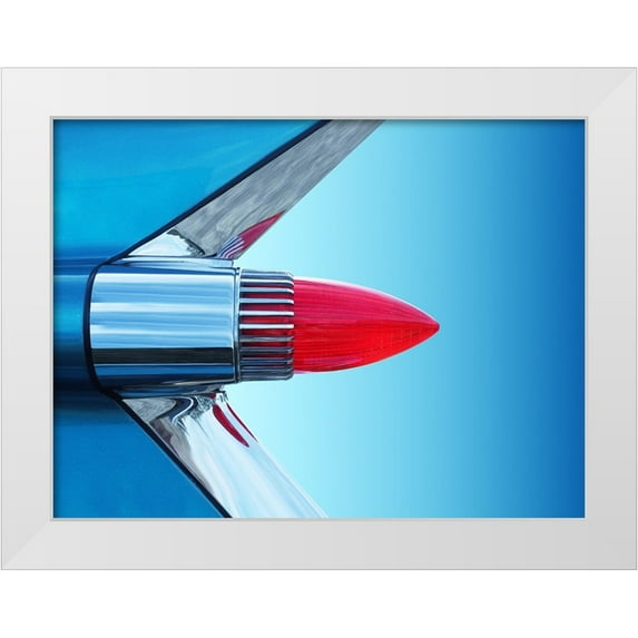 Gube, Beate 18x15 White Modern Wood Framed Museum Art Print Titled - Us Classic Car Sedan Deville 1959 Tail Fin Abstract