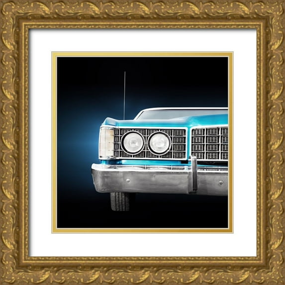 Gube, Beate 20x20 Gold Ornate Wood Framed with Double Matting Museum Art Print Titled - US classic car 1973 Limited Hardtop