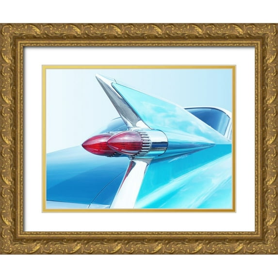 Gube, Beate 24x19 Gold Ornate Wood Framed with Double Matting Museum Art Print Titled - Us Classic Car 1959 Sedan Deville