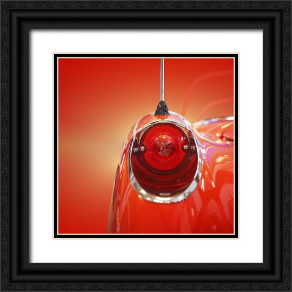 Gube, Beate 26x26 Black Ornate Wood Framed with Double Matting Museum Art Print Titled - Us Classic Car 1957 Corvette