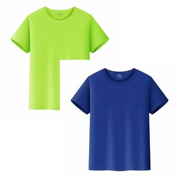 Gubotare 2 Pack Boys Athletic Shirts T Shirts for Boys UPF 50  Quick Dry Short Sleeve Athletic Tees Summer Sports Tops for Teens 2T 3T 4T 5T 6T 7-14 Years (Blue&AG,4-5 Years)