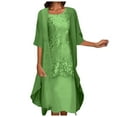 thumbnail image 1 of Gubotare 2 Piece Suit for Women Plus Size Dress and Cardigan Sexy Formal Gowns and Evening Dress Floral Maxi Dresses(Green,M), 1 of 9