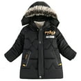 thumbnail image 1 of Gubotare 2023 Fall Jackets for Toddler Children Winter Boy Jacket Coat Hooded Coat Fashion Kids Warm Clothes Jacket Boys,Black 6 Years, 1 of 5