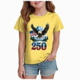 thumbnail image 1 of Gubotare 4th of July Kids Shirt 250 Years USA Shirt Kids American Flag Graphic Shirts Boys Girls Short Sleeve 4th of July Tee Top 2T 3T (Yellow,2-3 Years), 1 of 5
