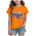 thumbnail image 1 of Gubotare 4th of July Shirts for Toddler Girls Girls' Short Sleeve Shirts Toddler Summer Top Kids' Clothes (Orange,Size 11-12 Years), 1 of 4