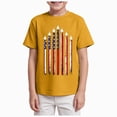 thumbnail image 1 of Gubotare 4th of July Toddler Boy Boys Shirt Short Sleeve Stretch Funny Active Casual Holiday Shirts for Boy 5T 6T, Yellow, 1 of 4