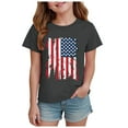 thumbnail image 1 of Gubotare 4th of July Toddler Girl Shirt Girl Fashion Casual Graphic Short Sleeve Shirts Summer Tops (Blue,Size 9-10 Years), 1 of 4