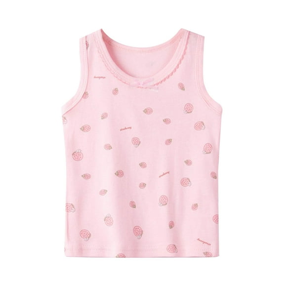 Gubotare Athletic Tank Tops for Girls Kids Tank Top Solid Undershirt Girls Sleeveless Tees for Little Girls (Pink,3-4 Years)