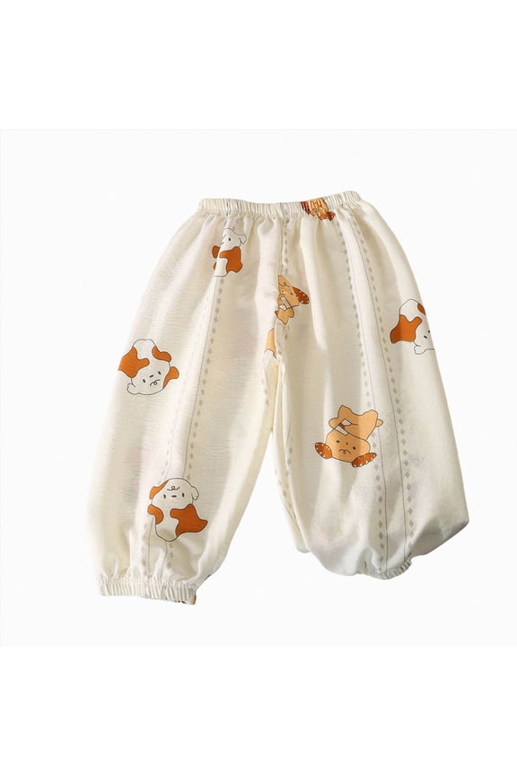 Baby Barrel Pants Baby Boys Girls Cotton Linen Bloomers Pants Kids Elastic Waist Long Harem Jogger Pants Summer Loose Casual Trousers 3T 4T (Orange,3-4 Years)