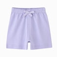 thumbnail image 1 of Gubotare Baby Boby Knit Shorts Toddler Baby Boy Girl Shorts Solid Color Cotton Casual Shorts Elastic Waist Jogger Shorts Pants 6 12 Months (Purple,6-12 Months), 1 of 3