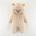 thumbnail image 1 of Gubotare Baby Bodysuit Costume Newborn Baby Jumpsuit Hooded Fleece Rompers Long Sleeve Onesies Outwear Outfits,Beige 0-3 Months, 1 of 3