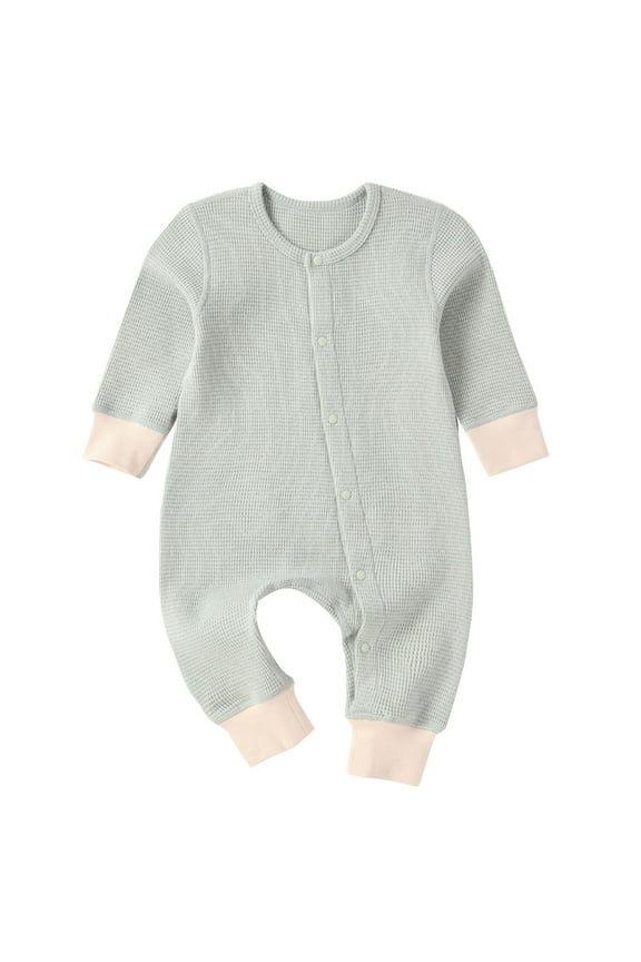 Baby Bodysuit Romper Babies Clothes Long Sleeve Onesie (Green,12-18 Months)