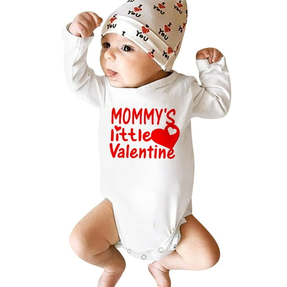 Gubotare Baby Bodysuit Winter Baby Girls Boy Oversized Sweatshirt Romper Long Sleeve Onesie Sweater Top Valentines Day Outfit,White 3-6 Months