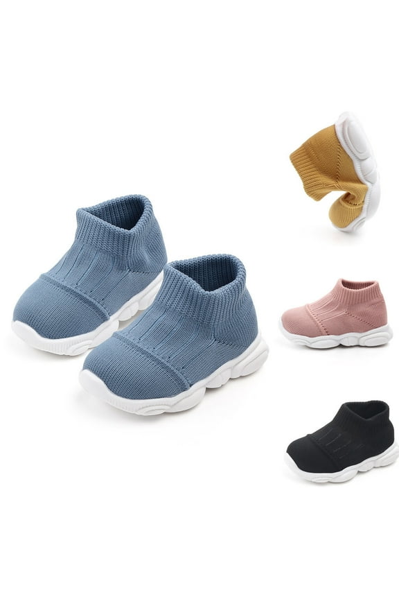 "Gubotare Baby Booties Baby Boy Girl Cozy Bootie Stay On Slipper Winter Warm Gripper Non-Slip Crib Shoes,Black 12"