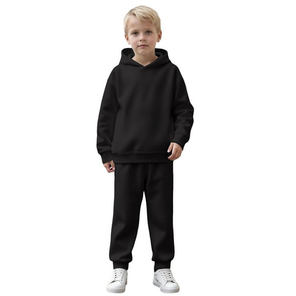 Gubotare Baby Boy Clothes Boys Clothes Fall Winter Outfits, Hoodies Workout Sweatshirt Sweatsuit Sweatpants Tracksuit for Kids 3T 4T (Black,3-4 Years)