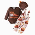 thumbnail image 1 of Gubotare Baby Boy Clothes Newborn Baby Clothes Boy Romper Pants Little Guy Clothing Sets Newborn Knit Fall Winter Outfits 0 3 6 9 12 18 Months (Brown,3-6 Months), 1 of 9